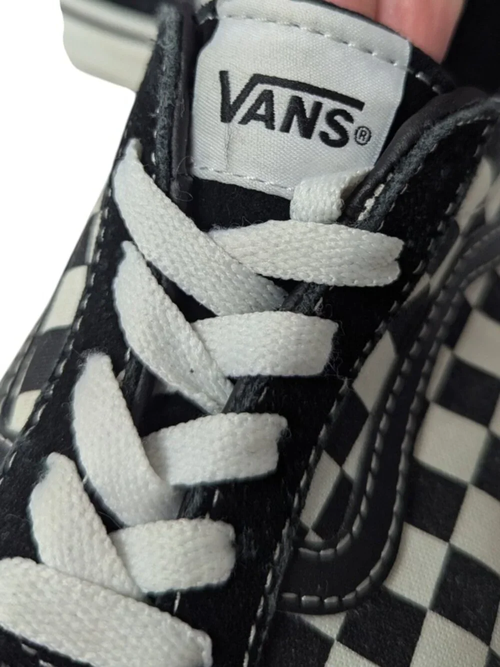 Vans Old Skool Check Sneakers Checkerboard Skater Shoes Youth Size 3.5 Black